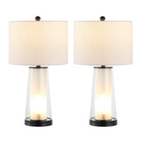 Tryon Modern Minimalist Glass/Iron Nightlight LED Table Lamp - JONATHAN Y