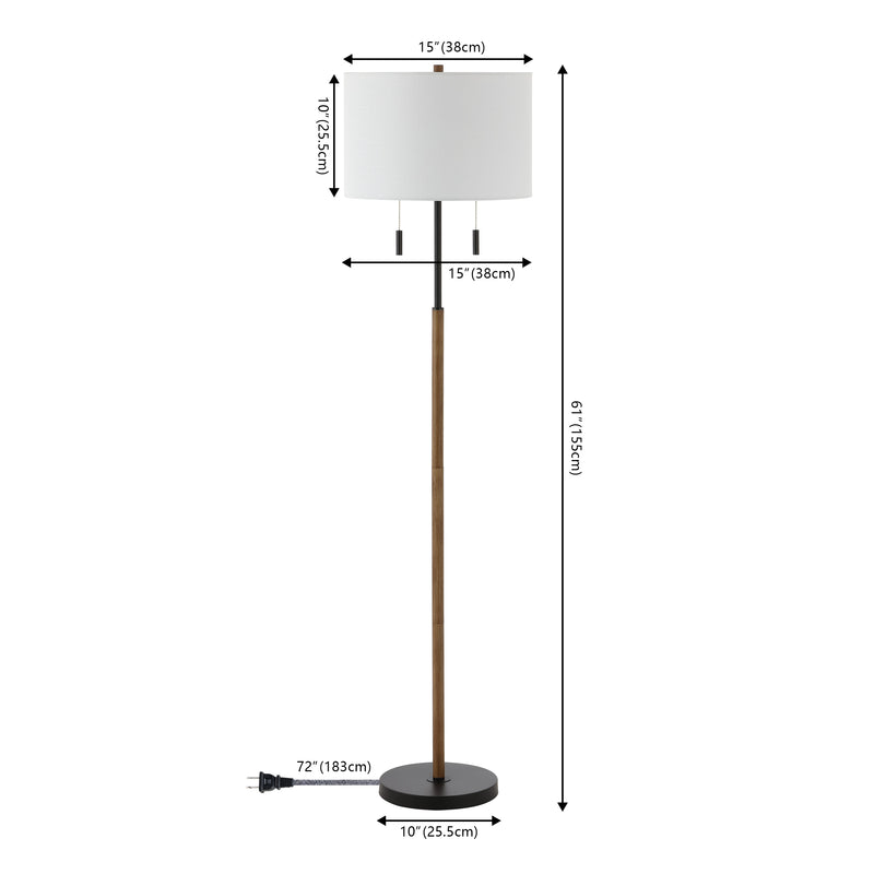 Maude 61" Rustic Farmhouse Iron Candlestick Pull Chains LED Floor Lamp - JONATHAN Y