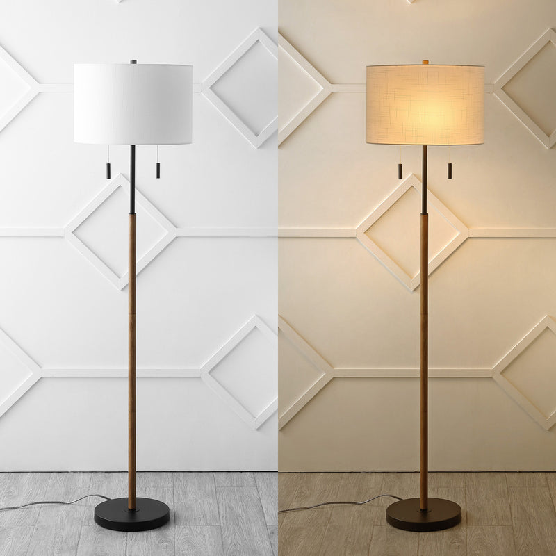 Maude 61" Rustic Farmhouse Iron Candlestick Pull Chains LED Floor Lamp - JONATHAN Y