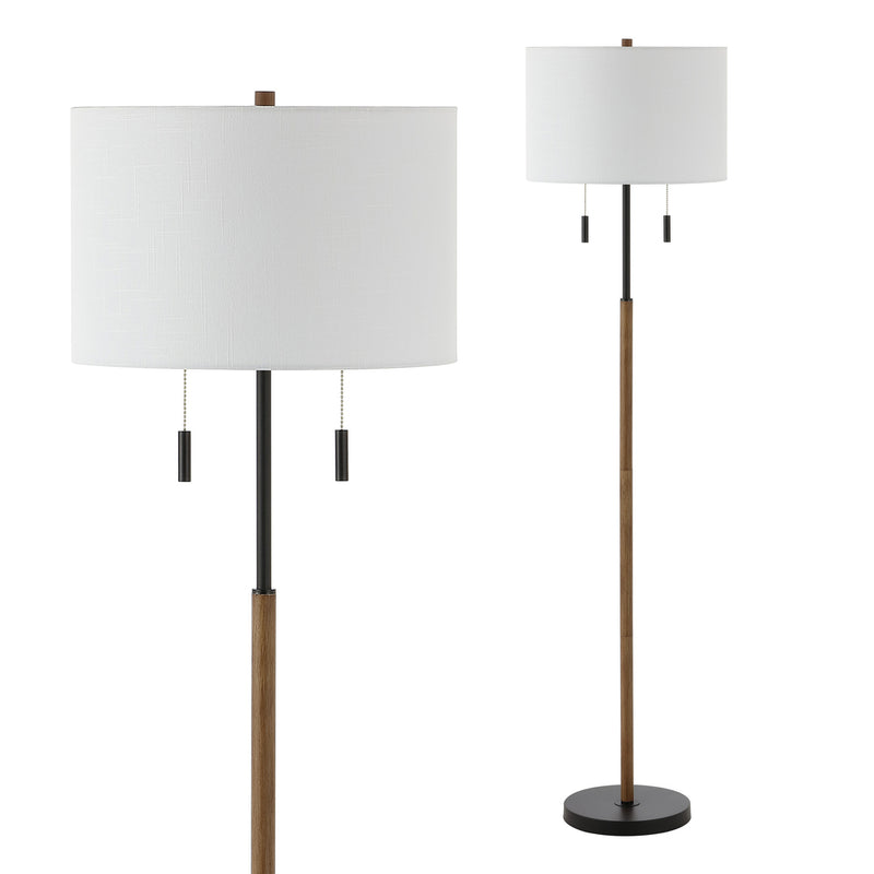 Maude 61" Rustic Farmhouse Iron Candlestick Pull Chains LED Floor Lamp - JONATHAN Y