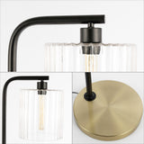 Easton 60.75" Modern Minimalist Metal/Ribbed Glass LED Floor Lamp - JONATHAN Y