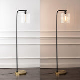 Easton 60.75" Modern Minimalist Metal/Ribbed Glass LED Floor Lamp - JONATHAN Y