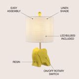 Koda Eclectic Southwestern Resin/Iron Elephant LED Kids Table Lamp