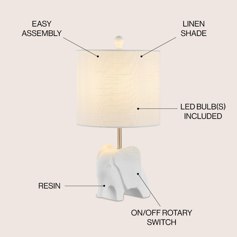 Koda Eclectic Southwestern Resin/Iron Elephant LED Kids Table Lamp