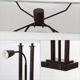 Blaire 23.75" 2-Light Modern Farmhouse Metal LED Table Lamp with USB Charging port - JONATHAN Y