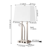 Blaire 23.75" 2-Light Modern Farmhouse Metal LED Table Lamp with USB Charging port - JONATHAN Y