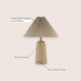 Arvid 20.5" Rustic Scandinavian Resin/Iron Lighthouse LED Table Lamp with Pleated Shade