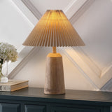 Arvid 20.5" Rustic Scandinavian Resin/Iron Lighthouse LED Table Lamp with Pleated Shade