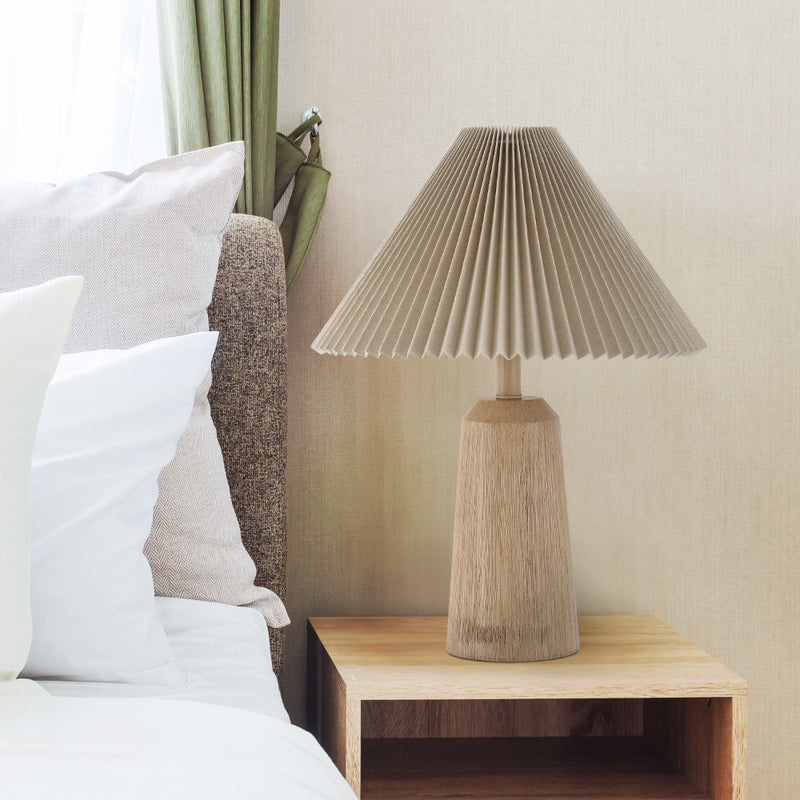 Arvid 20.5" Rustic Scandinavian Resin/Iron Lighthouse LED Table Lamp with Pleated Shade