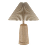 Arvid 20.5" Rustic Scandinavian Resin/Iron Lighthouse LED Table Lamp with Pleated Shade