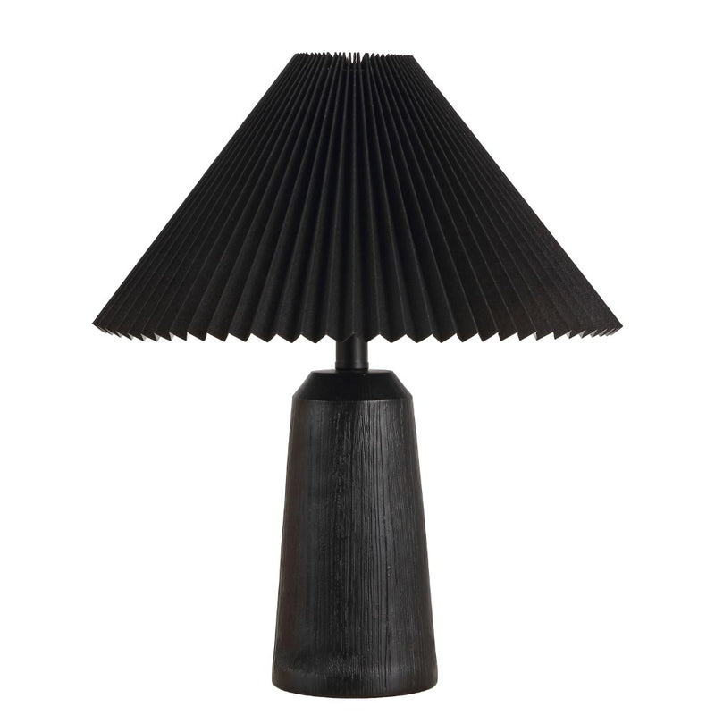 Arvid 20.5" Rustic Scandinavian Resin/Iron Lighthouse LED Table Lamp with Pleated Shade