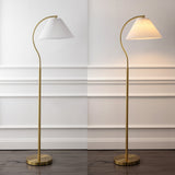 Devon 60.5" Modern Glam Metal Arc LED Floor Lamp with Pleated Shade