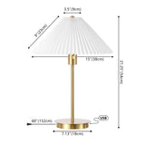 Freida 21.25" Modern Glam Metal Column LED Table Lamp with USB Charging Port and Pleated Shade - JONATHAN Y