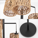 Isla 70.75" 3-Light Mid-Century Bohemian Metal/Rope LED Floor Lamp - JONATHAN Y