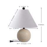 Liza 16" Modern Minimalist Travertine Globe LED Table Lamp