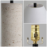 Kelsey 22.50" Modern Minimalist Travertine Column LED Table Lamp