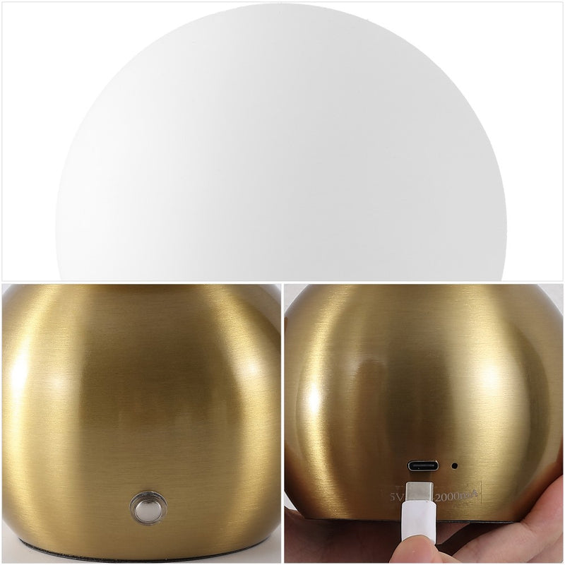 Fatima 9.5 in. Modern Minimalist Metal Rechargeable Integrated Dimmable LED Table Lamp with Touch Sensor