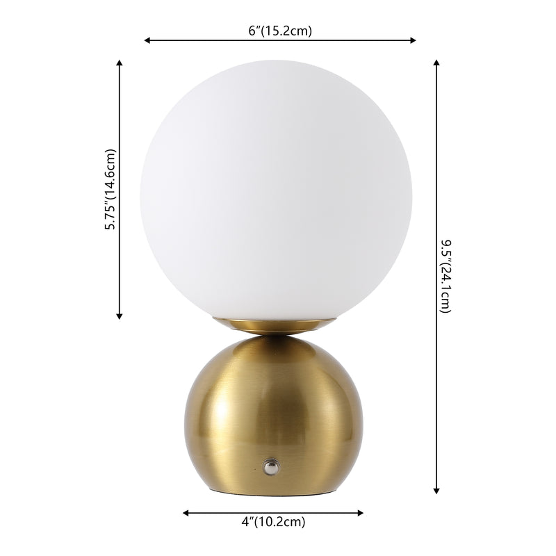 Fatima 9.5 in. Modern Minimalist Metal Rechargeable Integrated Dimmable LED Table Lamp with Touch Sensor