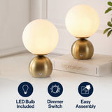 Fatima 9.5 in. Modern Minimalist Metal Rechargeable Integrated Dimmable LED Table Lamp with Touch Sensor