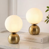 Fatima 9.5 in. Modern Minimalist Metal Rechargeable Integrated Dimmable LED Table Lamp with Touch Sensor