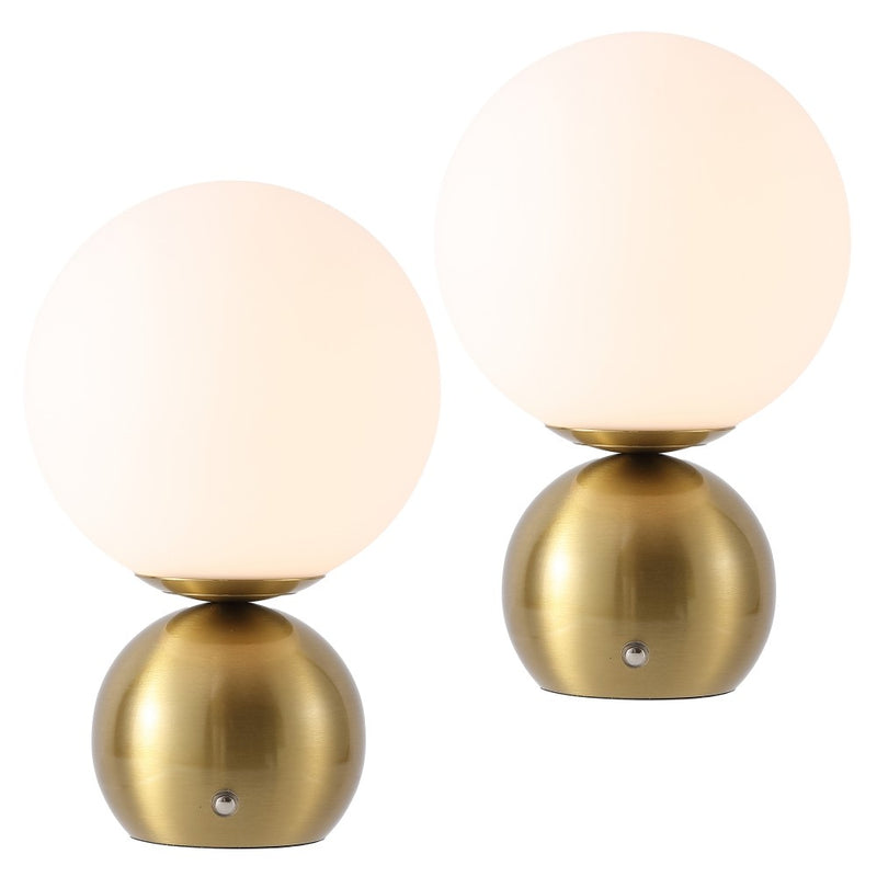 Fatima 9.5 in. Modern Minimalist Metal Rechargeable Integrated Dimmable LED Table Lamp with Touch Sensor