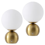 Fatima 9.5 in. Modern Minimalist Metal Rechargeable Integrated Dimmable LED Table Lamp with Touch Sensor