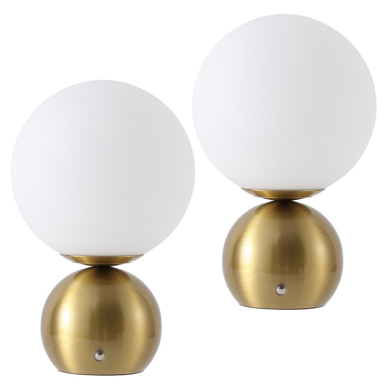 Fatima 9.5 in. Modern Minimalist Metal Rechargeable Integrated Dimmable LED Table Lamp with Touch Sensor