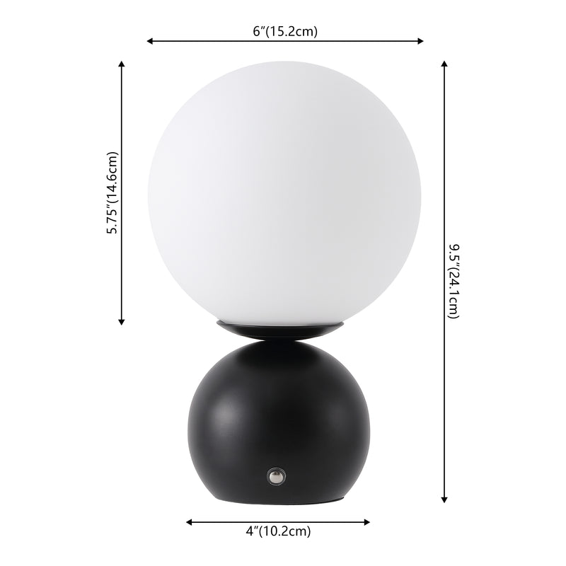 Fatima 9.5 in. Modern Minimalist Metal Rechargeable Integrated Dimmable LED Table Lamp with Touch Sensor