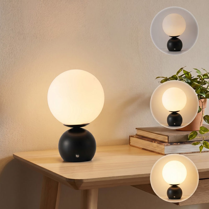 Fatima 9.5 in. Modern Minimalist Metal Rechargeable Integrated Dimmable LED Table Lamp with Touch Sensor