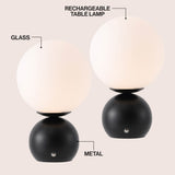 Fatima 9.5 in. Modern Minimalist Metal Rechargeable Integrated Dimmable LED Table Lamp with Touch Sensor