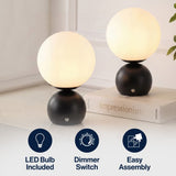 Fatima 9.5 in. Modern Minimalist Metal Rechargeable Integrated Dimmable LED Table Lamp with Touch Sensor