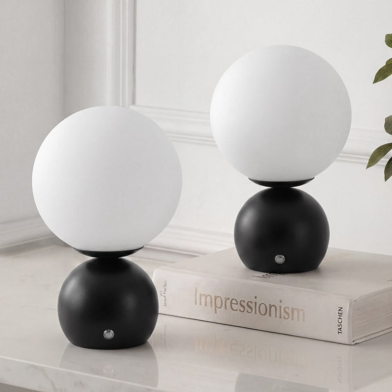 Fatima 9.5 in. Modern Minimalist Metal Rechargeable Integrated Dimmable LED Table Lamp with Touch Sensor