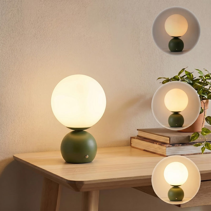 Fatima 9.5 in. Modern Minimalist Metal Rechargeable Integrated Dimmable LED Table Lamp with Touch Sensor