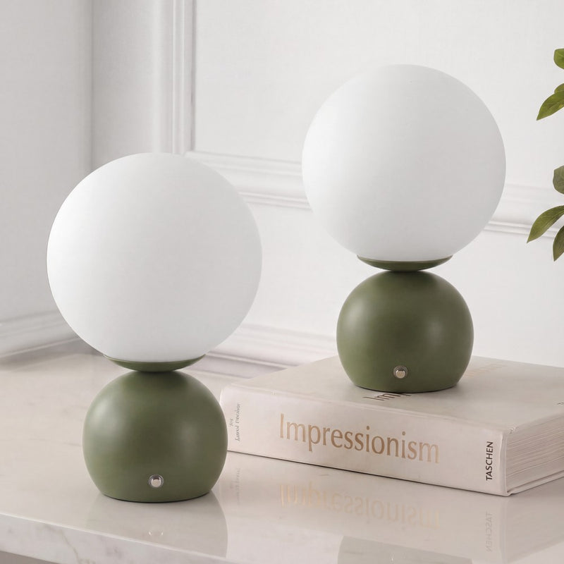 Fatima 9.5 in. Modern Minimalist Metal Rechargeable Integrated Dimmable LED Table Lamp with Touch Sensor