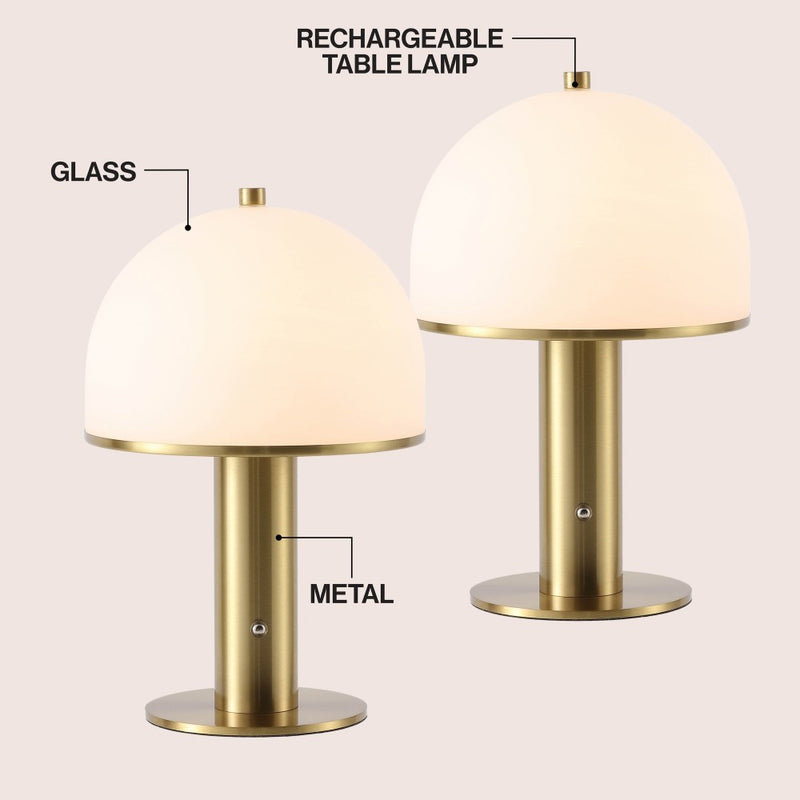 Imani 12.3 in. Modern Metal Rechargeable Integrated Dimmable LED Table Lamp with Touch Sensor