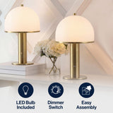 Imani 12.3 in. Modern Metal Rechargeable Integrated Dimmable LED Table Lamp with Touch Sensor