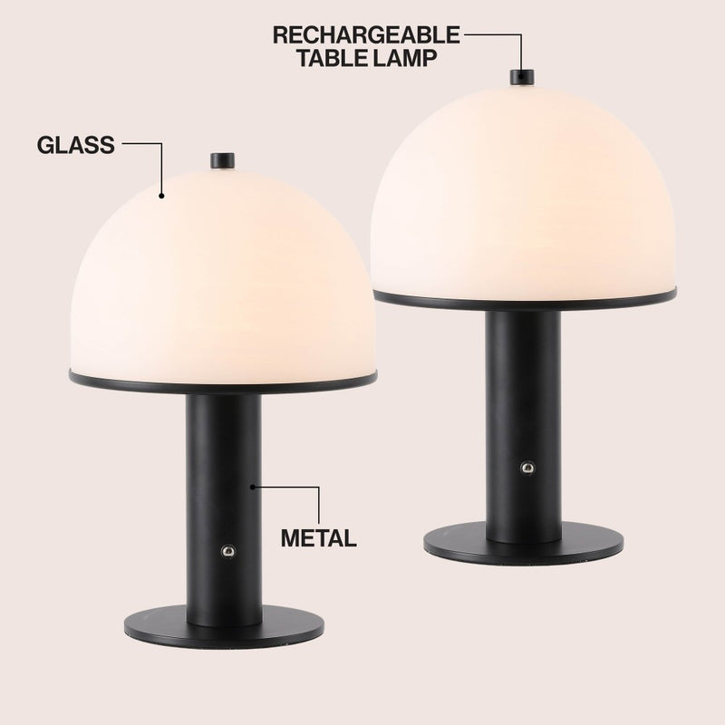 Imani 12.3 in. Modern Metal Rechargeable Integrated Dimmable LED Table Lamp with Touch Sensor