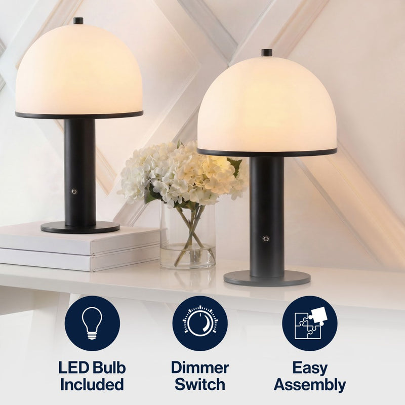 Imani 12.3 in. Modern Metal Rechargeable Integrated Dimmable LED Table Lamp with Touch Sensor
