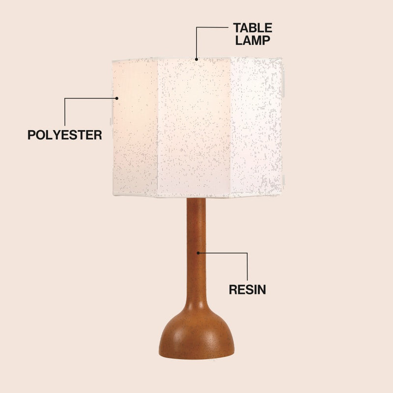 Lisbet 21" Mid-Century Modern Tubular Gourd Resin LED Table Lamp with Octagonal Shade