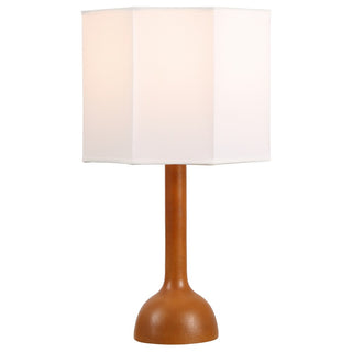 Lisbet 21" Mid-Century Modern Tubular Gourd Resin LED Table Lamp with Octagonal Shade