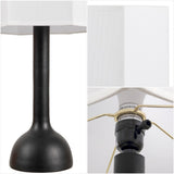 Lisbet 21" Mid-Century Modern Tubular Gourd Resin LED Table Lamp with Octagonal Shade