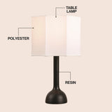 Lisbet 21" Mid-Century Modern Tubular Gourd Resin LED Table Lamp with Octagonal Shade