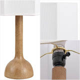Lisbet 21" Mid-Century Modern Tubular Gourd Resin LED Table Lamp with Octagonal Shade