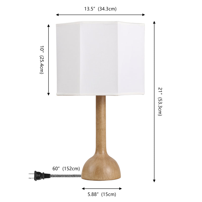 Lisbet 21" Mid-Century Modern Tubular Gourd Resin LED Table Lamp with Octagonal Shade