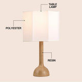 Lisbet 21" Mid-Century Modern Tubular Gourd Resin LED Table Lamp with Octagonal Shade