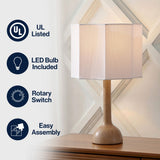 Lisbet 21" Mid-Century Modern Tubular Gourd Resin LED Table Lamp with Octagonal Shade