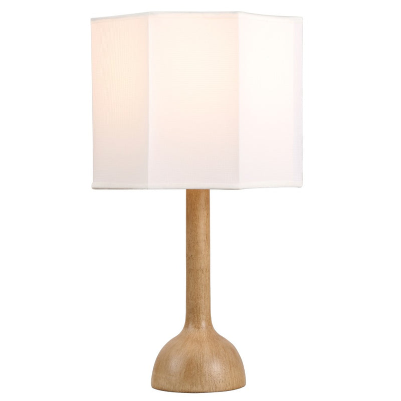 Lisbet 21" Mid-Century Modern Tubular Gourd Resin LED Table Lamp with Octagonal Shade
