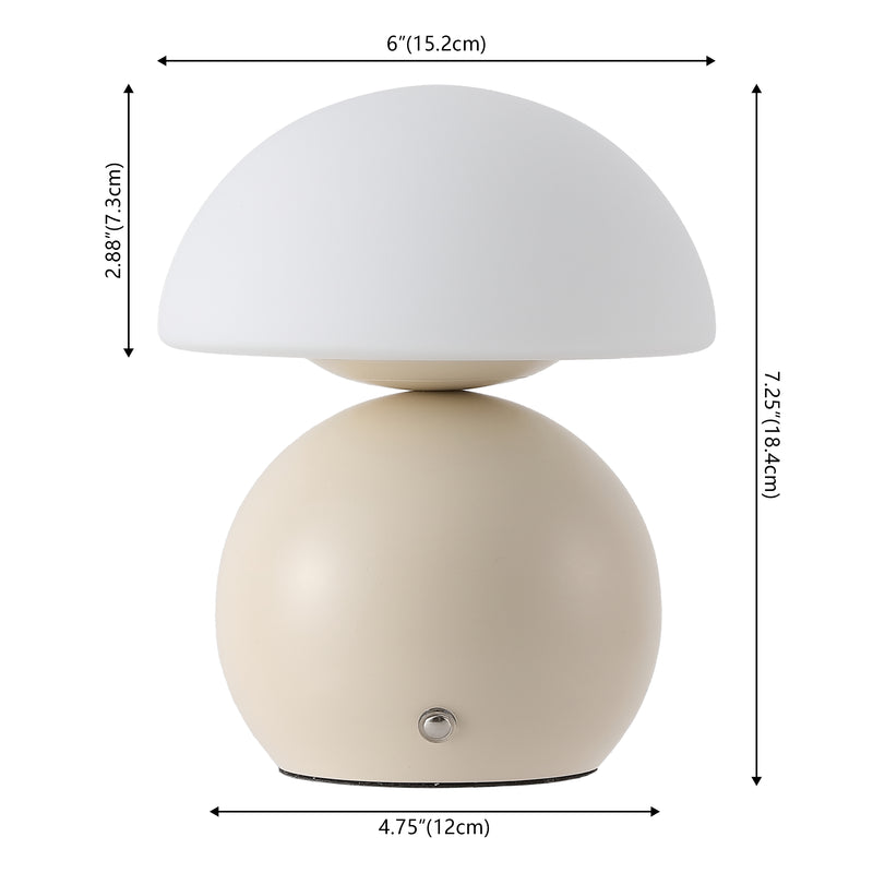 Kanya 7.3 in. Modern Minimalist Metal and Glass Rechargeable Integrated Touch Sensor Dimmable LED Table Lamp