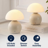 Kanya 7.3 in. Modern Minimalist Metal and Glass Rechargeable Integrated Touch Sensor Dimmable LED Table Lamp