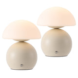 Kanya 7.3 in. Modern Minimalist Metal and Glass Rechargeable Integrated Touch Sensor Dimmable LED Table Lamp